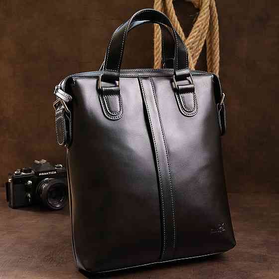 Шкіряна чоловіча сумка Чорний (SHVIGEL) Київ