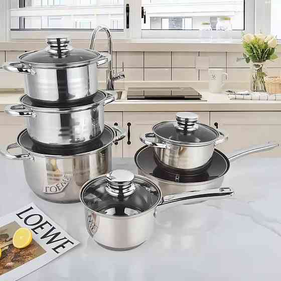 Набір посуду з нержавіючої сталі 12 предметів,Zepline ZP-075 SBR Київ