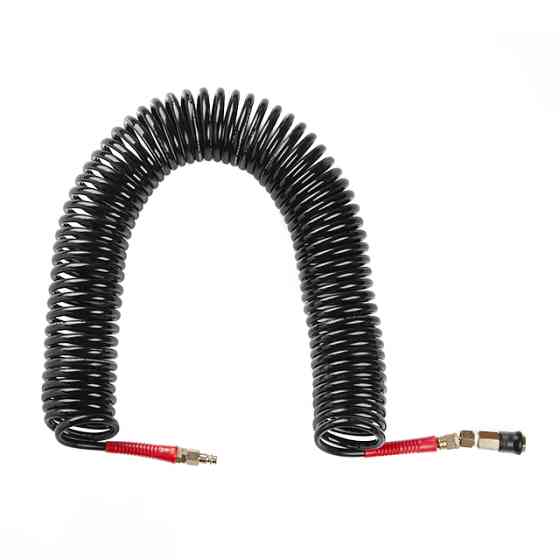 Шланг BLACK M-Flex 6,5×10 мм, 15 м, спіральний поліуретановий, з поворотним шарніром, латунними швидкороз'ємними з'єднаннями, STORM Львов