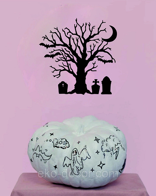 Декоративне настінне 3D Панно «Хелловін», Декор на стіну з об'ємом 70*70 см, Чорний Київ - фото 7