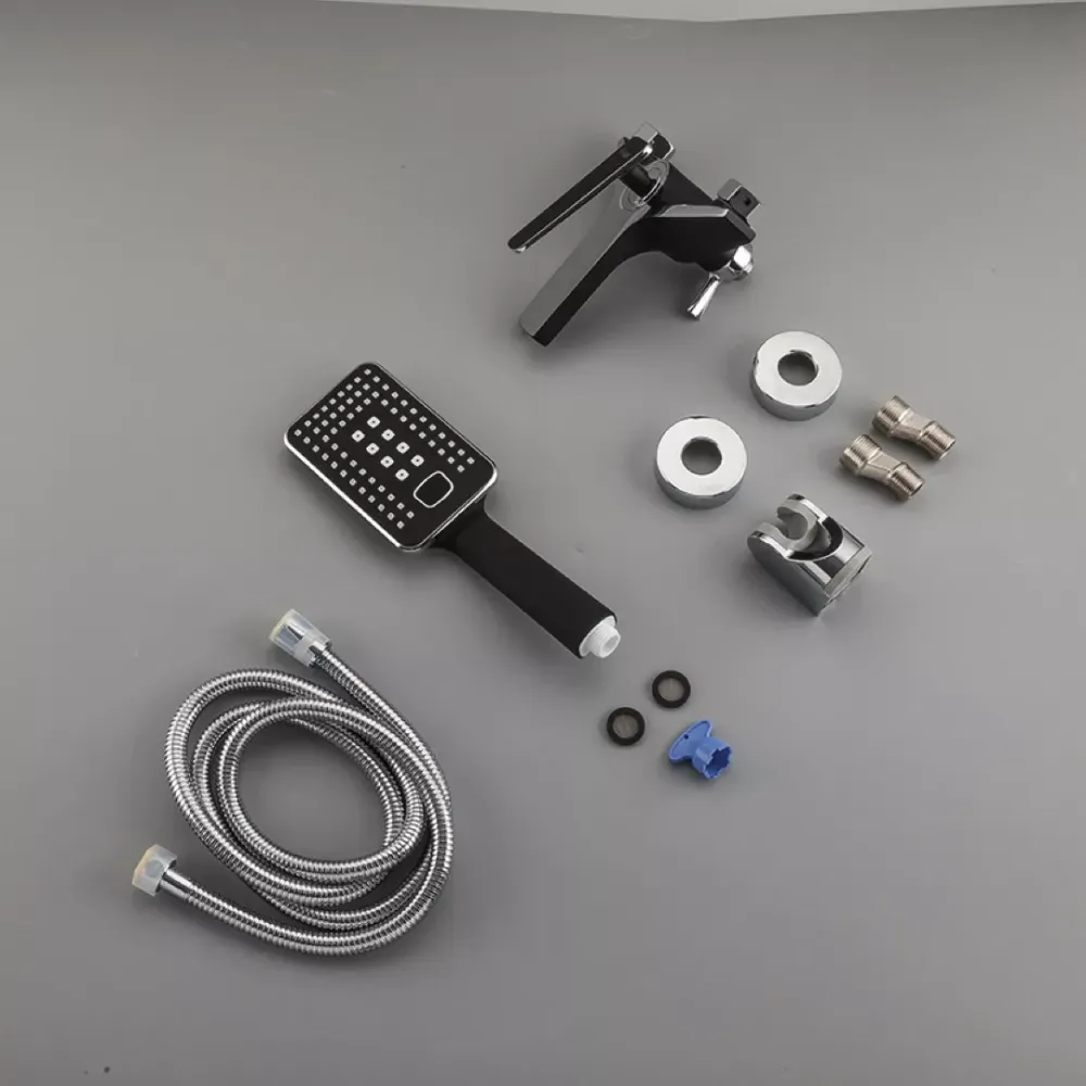 Смеситель для ванны с душевым гарнитуром Frap H57 F3257 черный/хром Киев - изображение 7