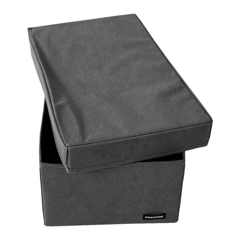 Ящик для зберігання на два відділення з кришкою 40x25x16 см HY-2V-kr (Сірий) Суми - фото 5