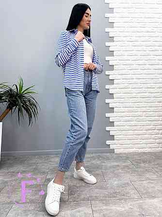 Сорочка з довгими рукавами "Strike" оптом | Норма і батал | Розпродаж моделі 50-52, Блакитна смужка Київ