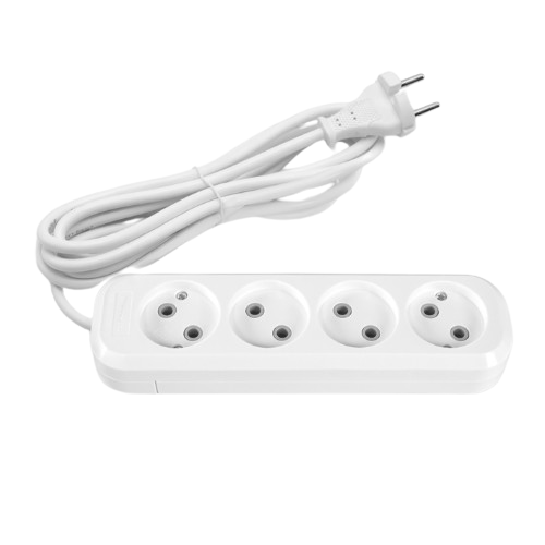 Подовжувач без заземлення 4 розетки 3м d1мм білий Standard Titanum Житомир - изображение 1