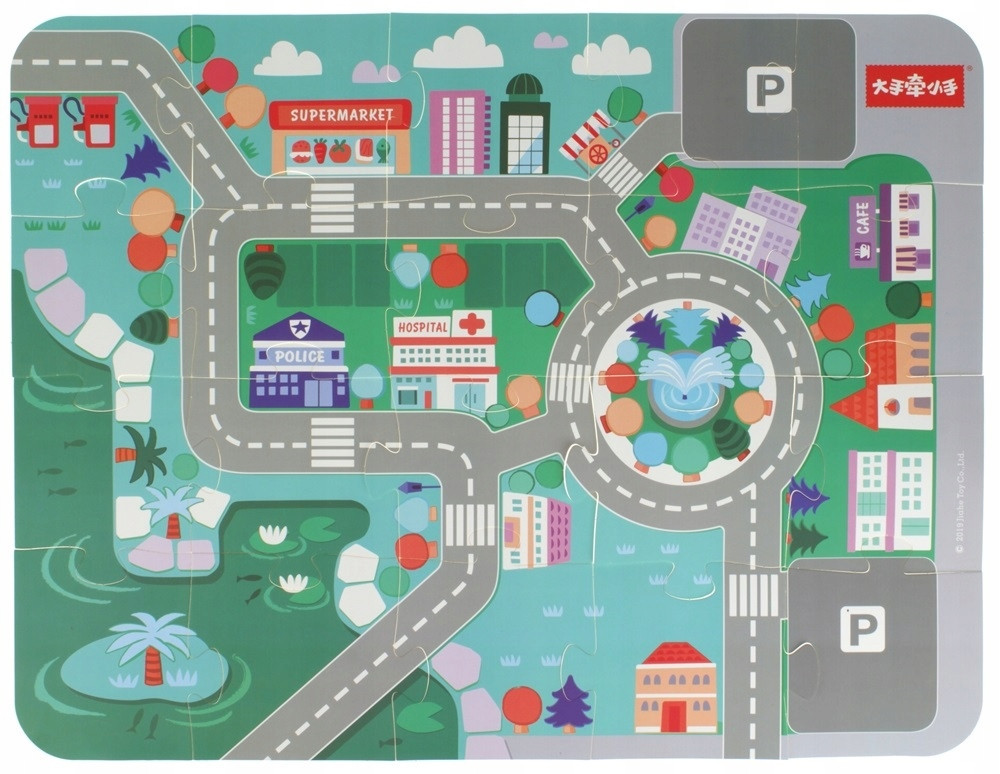 Набор деревянных развивающих кубиков для детей город 115 блоков с ковриком Kruzzel (11228) Нововолынск - изображение 3