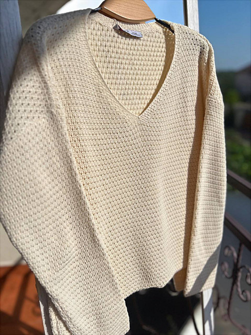 Джемпер жіночий MIX RAY 6770 светр мис ажурна в'язка, молочний, one size Одеса - фото 4