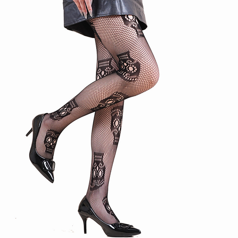 Колготи з малюнком черепа one size чорний Київ - фото 8