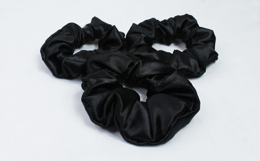 Набір резинок для волосся атласний Чорний Харків - фото 1