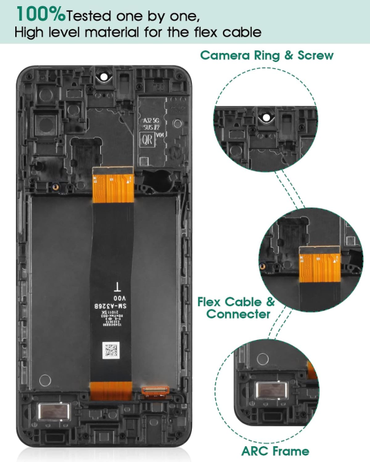 Дисплей SRJTEK для Samsung Galaxy A32 5G A326B, LCD-екран із сенсором та рамкою, чорний, комплект для ремонту Київ - фото 7