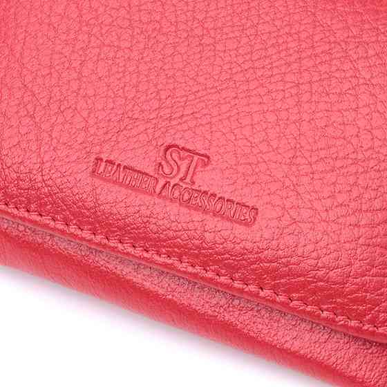 Жіноче портмоне з монетницею із натуральної шкіри ST Leather 22727 Червоний Київ