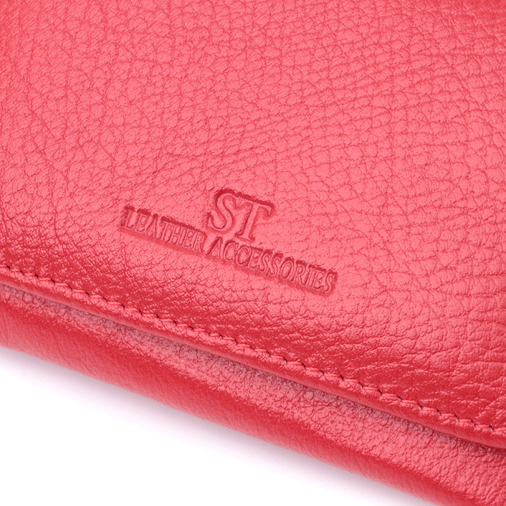 Женское портмоне с монетницей из натуральной кожи ST Leather 22727 Красный Киев - изображение 5