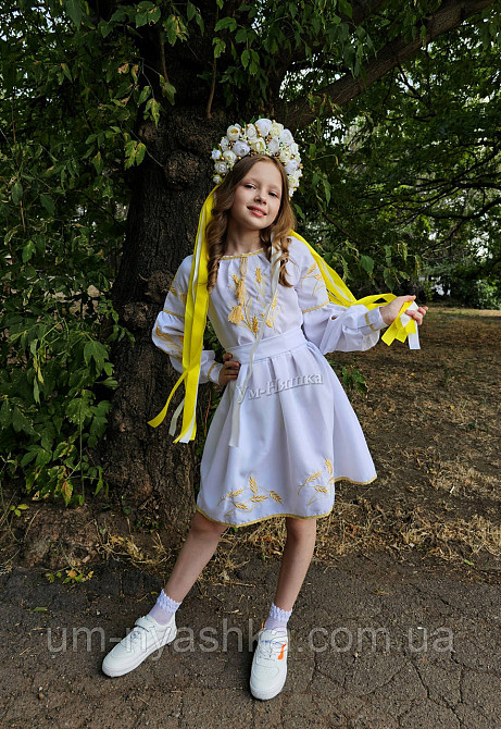 Дитяче вишите біле плаття з колосками Кривий Ріг - фото 4