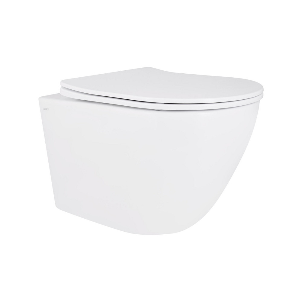 Унітаз підвісний Qtap Robin New безобідковий із сидінням Soft-close QT13332381ASW Київ - фото 1