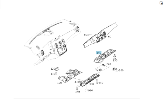 Mercedes-Benz  A1766800106 Обшивка простору ніг переднього пасажира CLA Shooting Brake X117 CLA C117 GLA X156 A-class W176 Одесса