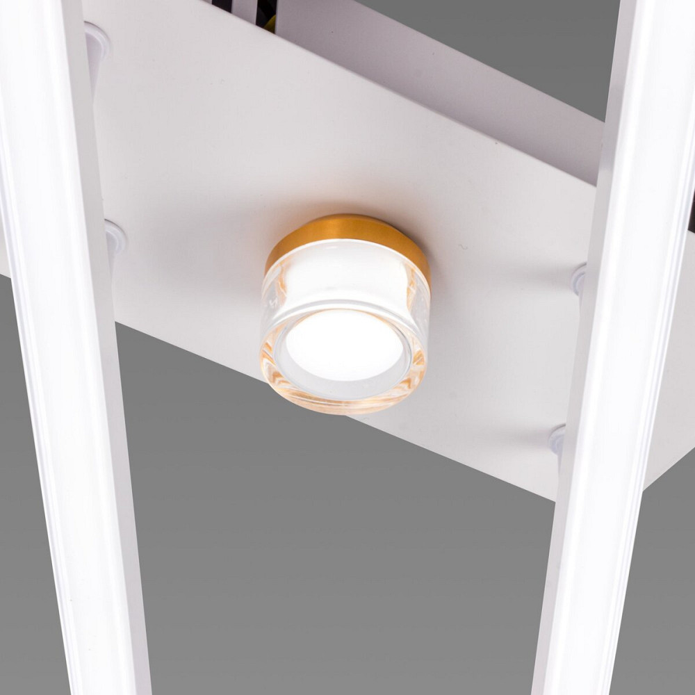 Люстра стельова світлодіодна VALESO 2 плафони LED 20W Білий Золото Сталь Акрил YH1310/2 Коломия - фото 6