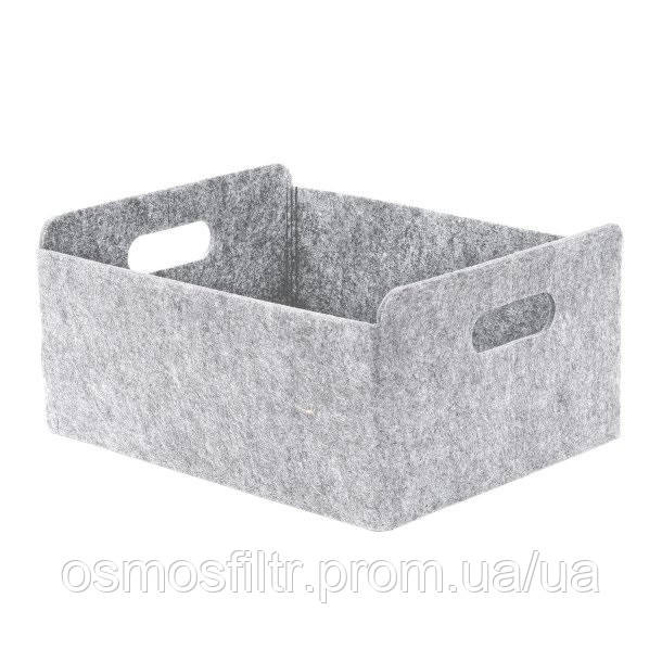 Корзина для хранения Axentia с фетра 30x15x26 см серая 10 л плетеная с ручками (135626) Киев - изображение 1