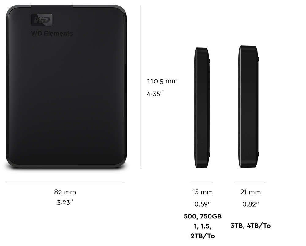 Зовнішній жорсткий диск 2.5" USB 5.0 TB WD Elements Portable Black (WDBU6Y0050BBK-WESN) ( Чорний ) Харків - фото 1