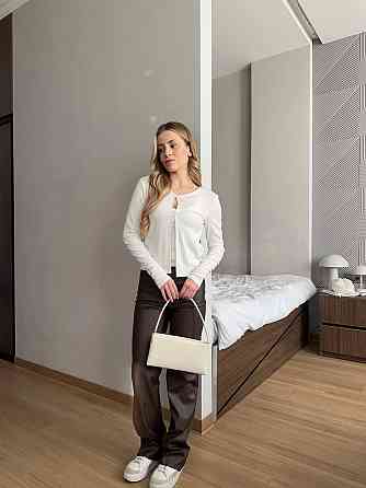 Женский базовый повседневный комплект из майки и кофты трикотаж рубчик Молочный, 42/44 Одесса