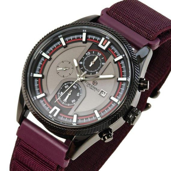 Годинник чоловічий механічний Forsining Tennesy Wine Red (2 ремінці) Київ - фото 1