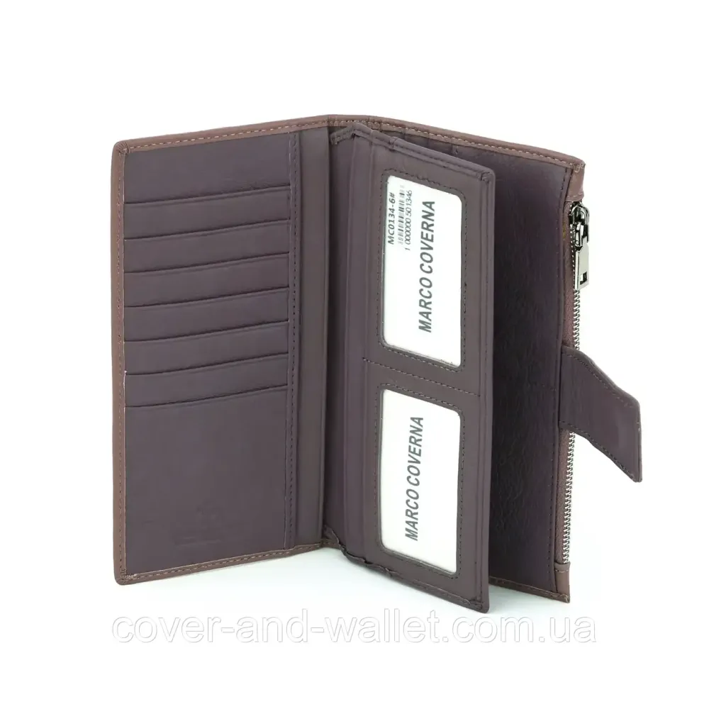Пудровий жіночий шкіряний купюрник на магніті та блискавці Marco Coverna 0134 Київ - фото 6
