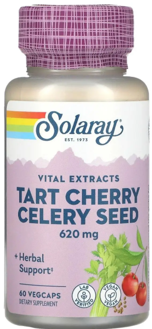 Экстракт вишни и семян сельдерея Solaray Tart Cherry Celery Seed 60 вег капс Киев - изображение 1