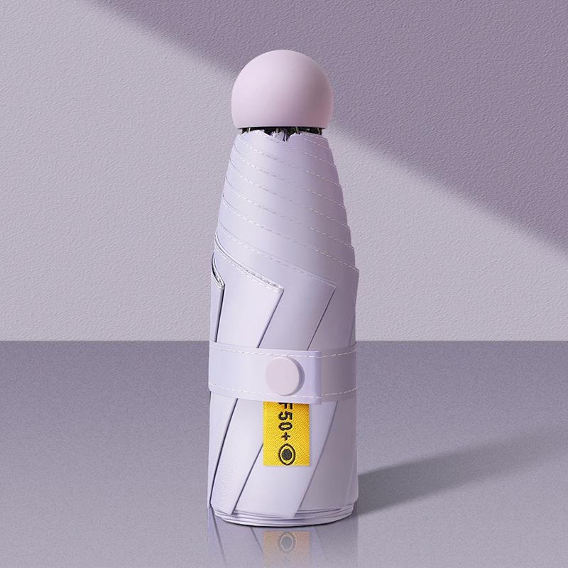 Парасолька механічна міні-парасолька в чохлі, кишенькова від дощу, сонця на 8 спиць в чохлі колір фіолетовий Кам'янець-Подільський - фото 2