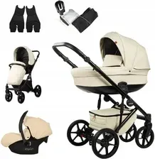 Детская коляска Mommo Deluxe 3w1 Wielofunkcyjny Beżowa Ekoskóra Киев - изображение 1