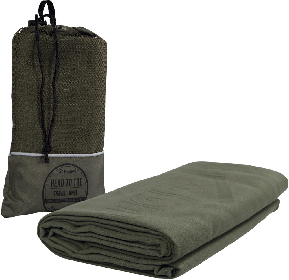 Туристичний Рушник швидкосохнучий 125х120 см з чохлом Snugpak "Handtuch Head to Toe" Olive Нововолинськ - фото 1