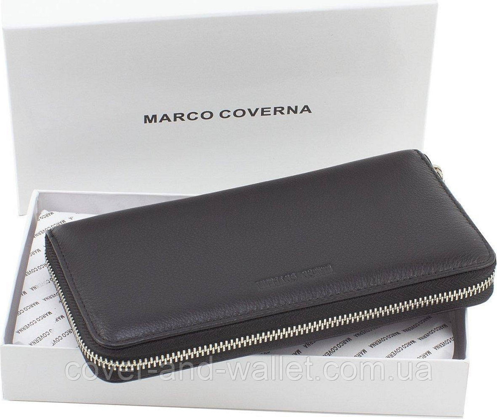 Чорний чоловічий шкіряний гаманець-клатч на блискавці Marco Coverna MC-802-1 Київ - фото 7