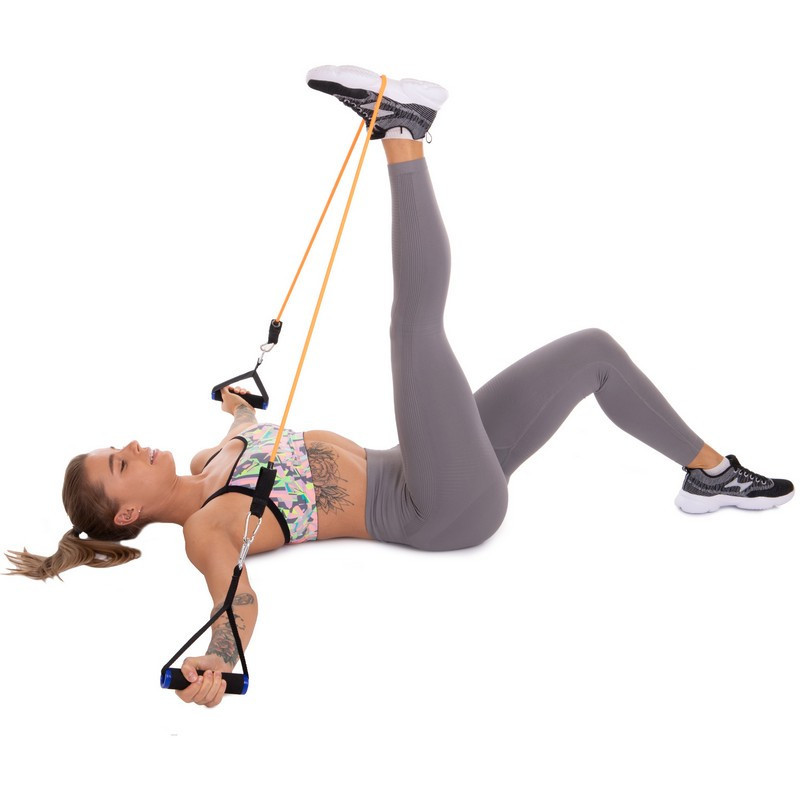 Эспандер многофункциональный для фитнеса 9 жгутов Zelart-1002 в чехле Киев - изображение 8