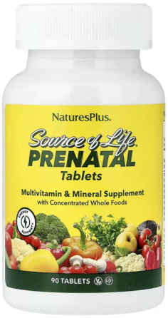 Вітаміни та мінерали NaturesPlus Source of Life® Prenatal  90 таб Київ