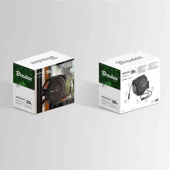 Котушка автоматична зі шлангом 1/2" 20м та аксесуарами WHITE LINE, WL-W7B20 Київ