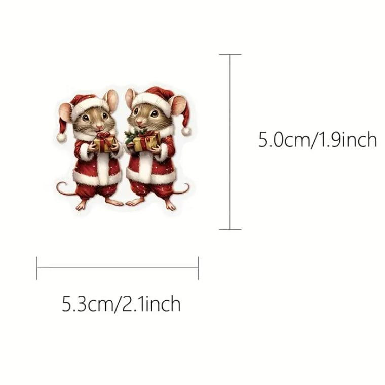 Рождественские наклейки. Новогодние мультяшные стикеры. Водонепроницаемые виниловые наклейки, набор 50 штук. Киев - изображение 7