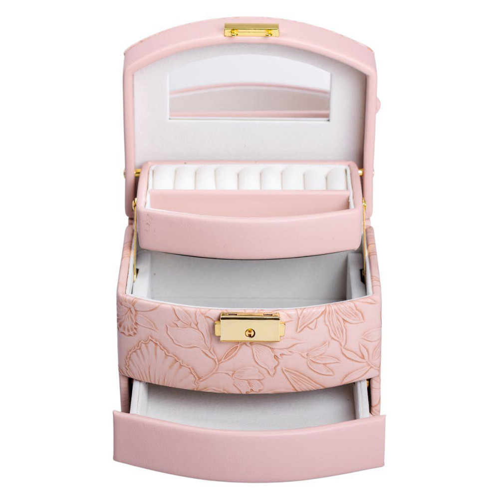 Скринька для прикрас з еко шкіри 3 яруси із замком органайзер для ювелірних виробів HP-5-23P Київ - фото 1