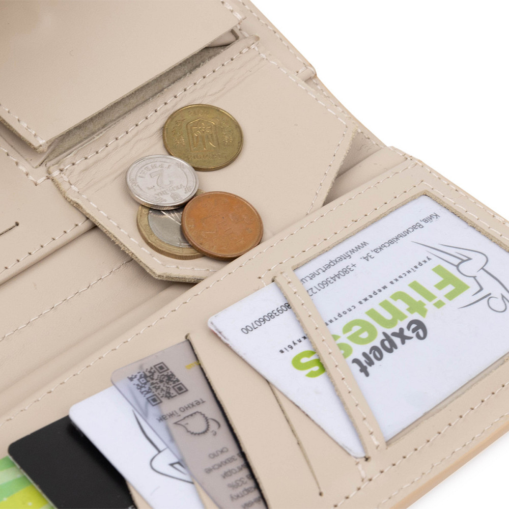 Жіночий класичний гаманець GRANDE PELLE 11521 Бежевий Київ - фото 6