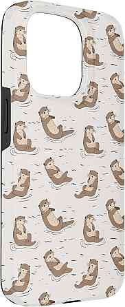 Чехол для iPhone 15 Pro с принтом выдры мультицветный двухкомпонентный TPU+PC защитный антивоударный авторские Киев