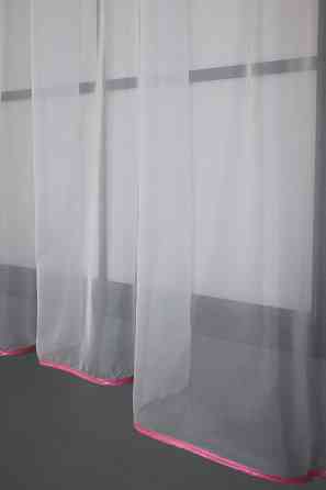 Кухонная занавеска VR-Textil № 00к белый с розовым 280х170 см (59-908) Киев