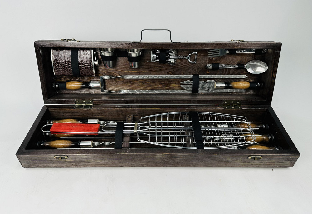 Подарунковий набір шампурів у дерев'яному кейсі ЛІСНИК HAPPY DAYS Тернопіль - фото 1