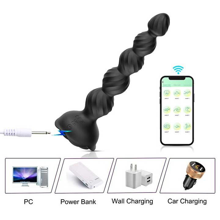 Смарт анальний корок що світиться Love Spouse чорний — Анальні іграшки Вінниця - фото 4