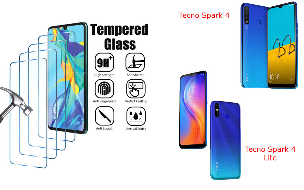 Захисне скло ArmorGlass для Tecno Spark 4 (KC2), Spark 4 Lite (BB4k) – стійке до подряпин та ударів Київ - фото 1