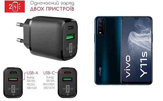 Сетевое зарядное устройство для Vivo Y11s, 20W 3A, Quick Charge 3.0 Киев