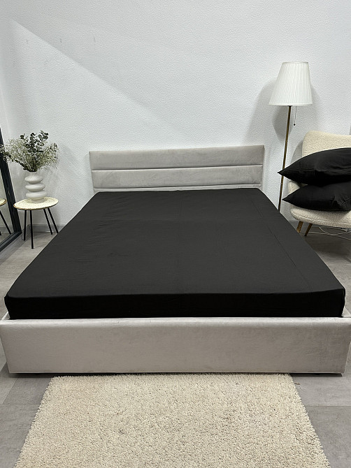 Ecotton Простирадло на резинці Ecotton 140х200 см фланель з бавовни Black чорний Коломия - фото 5