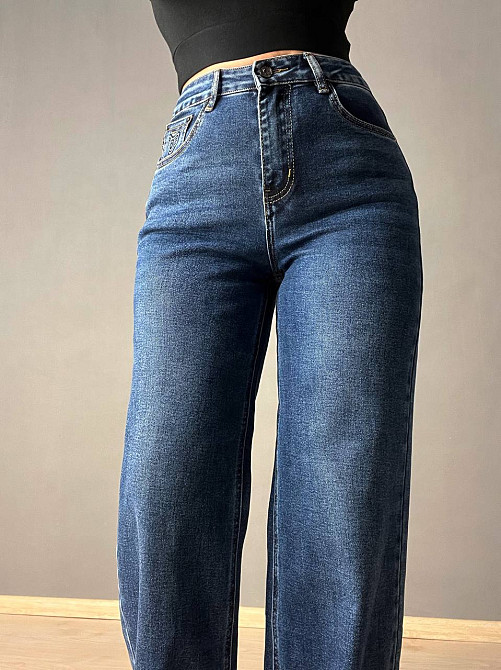 Джинсы женские Dragon 8092 palazzo jeans палаццо ровные от бедра стрейчевые синие, синий, 29, 29, 80 Одесса - изображение 5