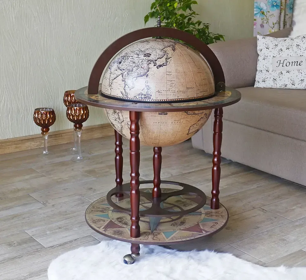 Глобус напольный бар с картой миграции людей кремовый сфера 42 см Гранд Презент mastersem Киев - изображение 4