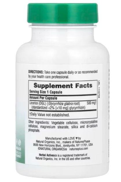 Корінь солодки Nature's Plus Licorice 500 мг 60 капсул Київ - фото 2