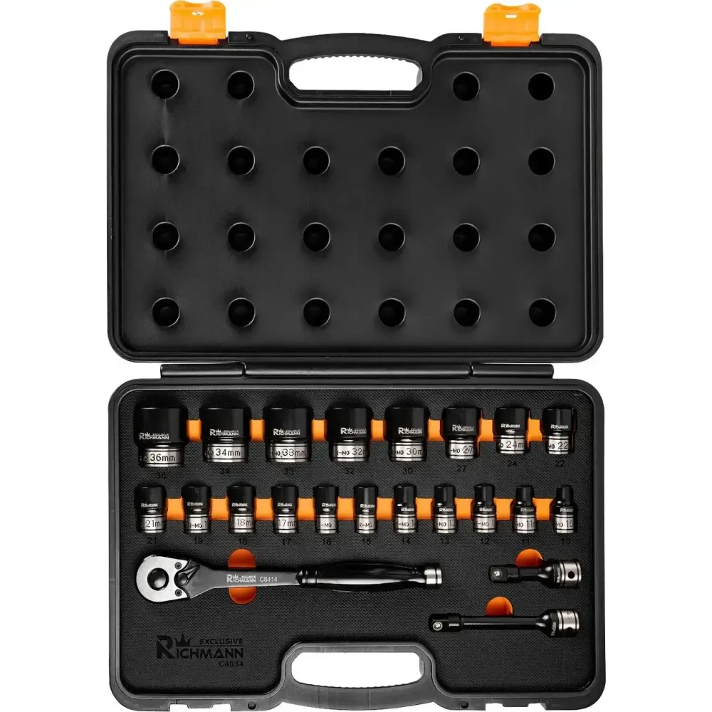 Набір головок ударних Richmann C4034 1/2" 22елем. + трещітка Коломия - фото 1