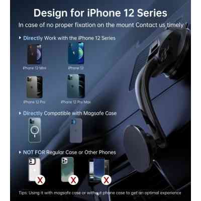 Универсальный автодержатель Choetech с магнитным креплением на стекло или торпеду (AT0005-BK) Винница