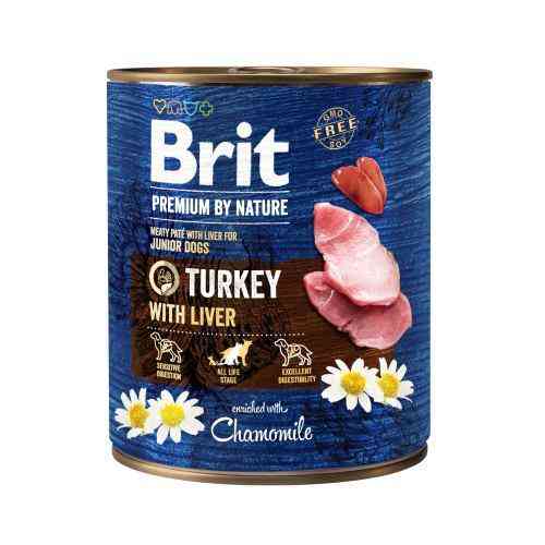 Вологий корм Brit Premium by Nature для собак, індичатина з печінкою, 800 г Київ