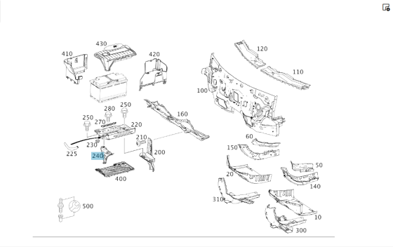 Mercedes-Benz  A2466200514 Кронштейн тримача АКБ CLA Shooting Brake X117 CLA C117 GLA X156 A-class W176 B-class W242 B-class W246 Одесса