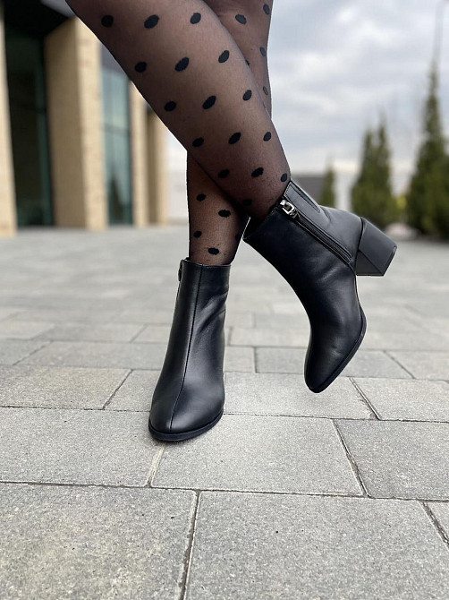LIRIO Жіночі черевики LIRIO чорні натуральна шкіра 38р.25см 39р.25.5см каблук 7см ( ) Коломия - фото 5